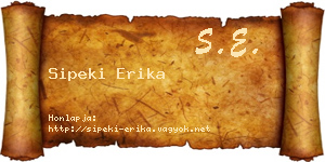 Sipeki Erika névjegykártya